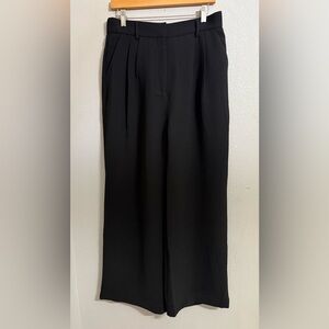 Francesca’s Black Wide Leg Pleated Trousers Womens Size L NWT